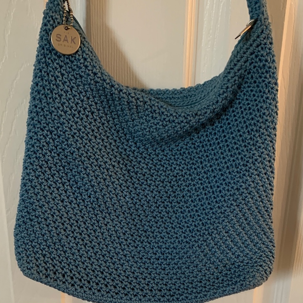 The Sak Blue Crochet Hobo Bag